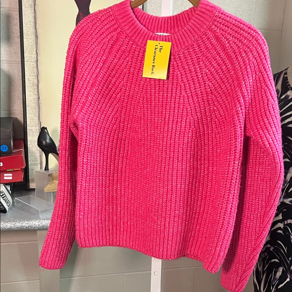 Zenana Outfitters Vibrant Pink Crew Neck Sweater
